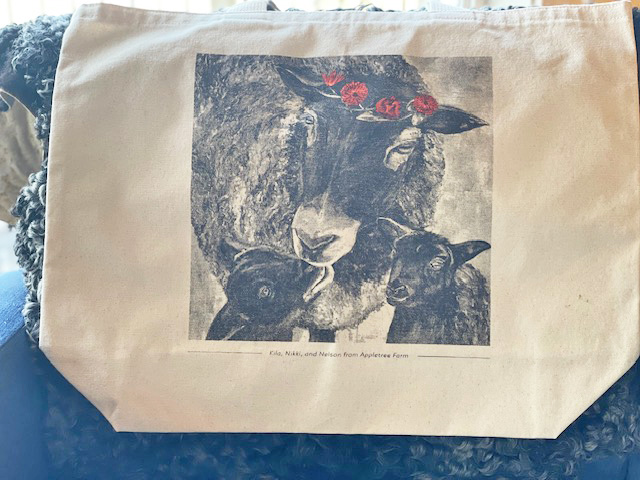 Cotton tote bag from Appletree Farm, Eugene, OR